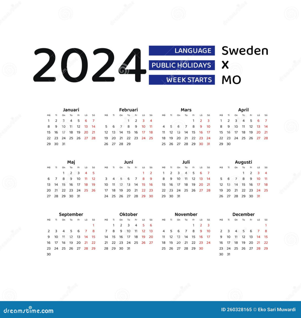 Swedish Calendar 2024 With Week Numbers Berty Chandra - Swedish Calendar Week Numbers