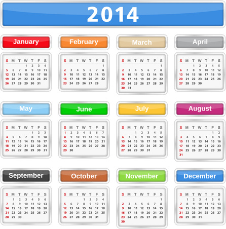 Week Number 2014 Calendar Free Vector Download 4 032 Free Vector For  - 2014 Calendar With Week Numbers