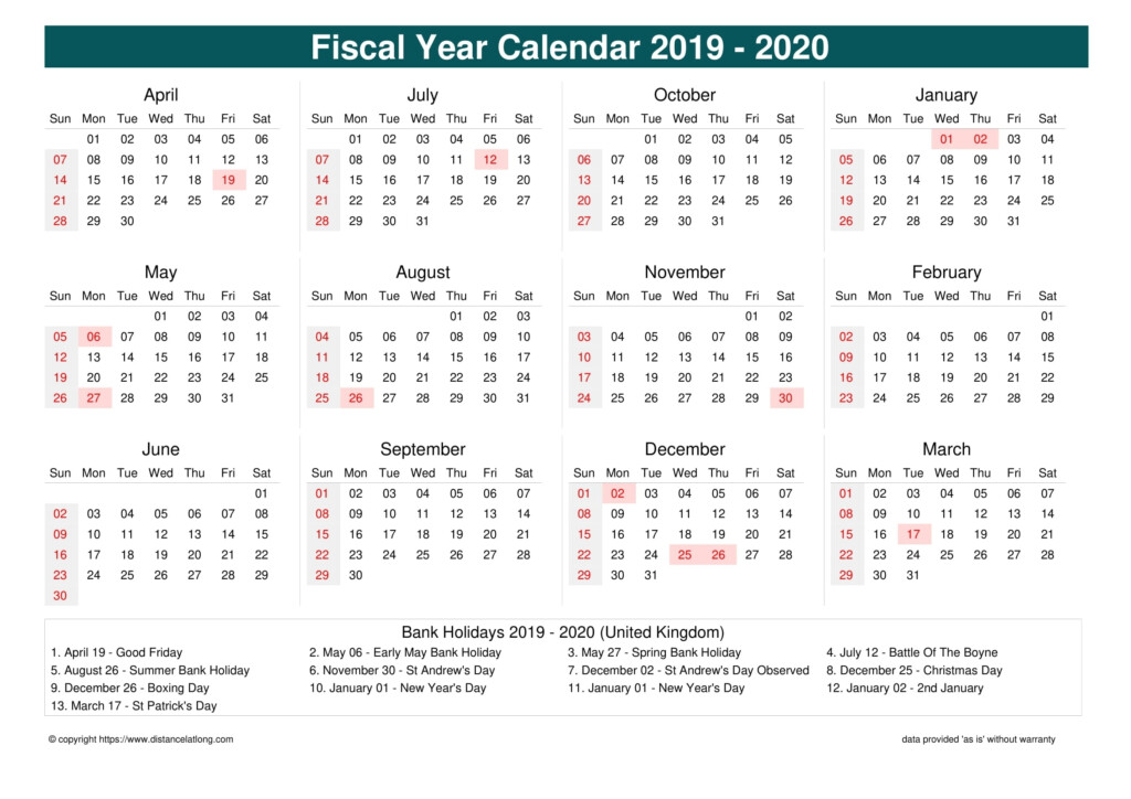 Week Numbers For The Financial Year - Financial Calendar 2019 Week Numbers