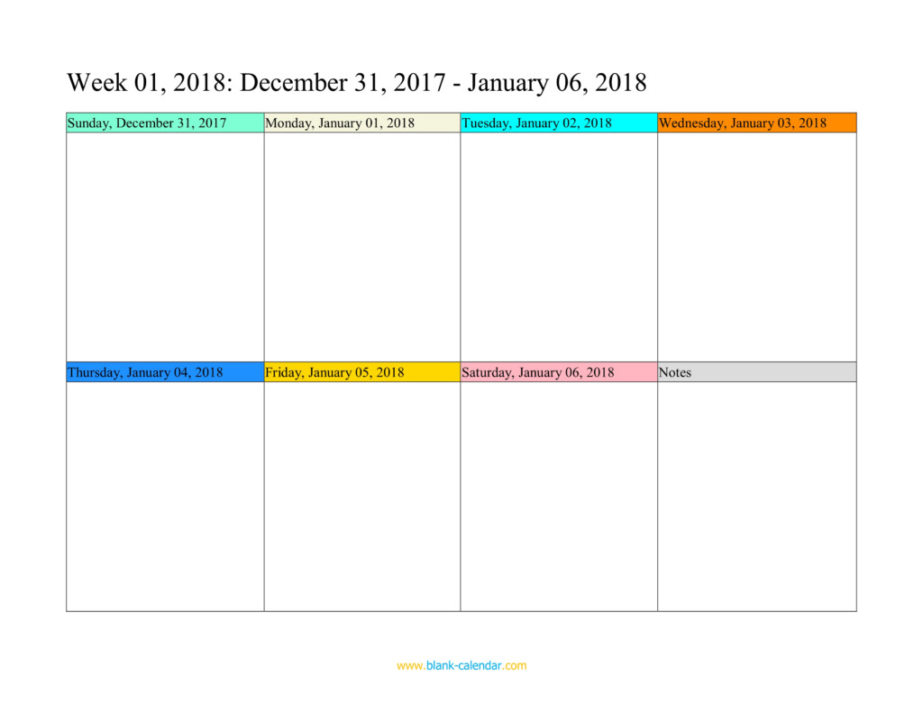 Weekly Calendar 2018 WORD EXCEL PDF  - 2018 Calendar Template Excel With Week Numbers