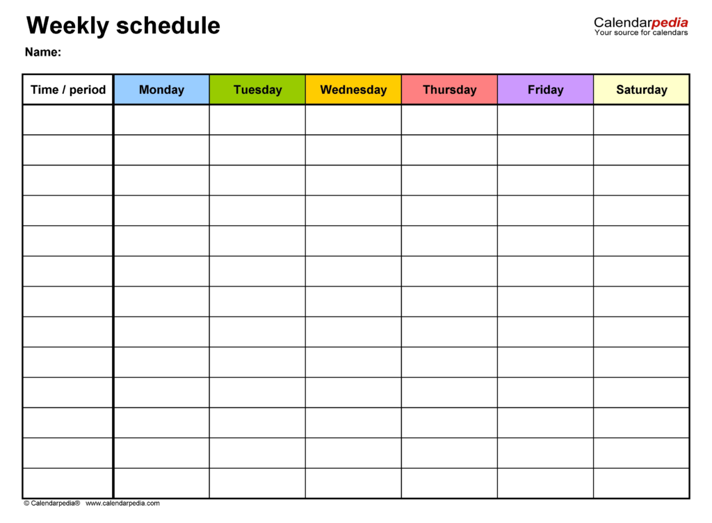 Weekly Calendar Template Excel Customize And Print - Excel Calendar Template With Week Numbers